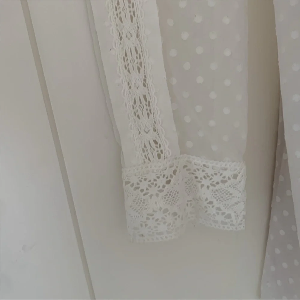 Somerset By Alice Temperley Ivory Dot Sheer Long Sleeve Kate Middleton Blouse 6 - Picture 9 of 14